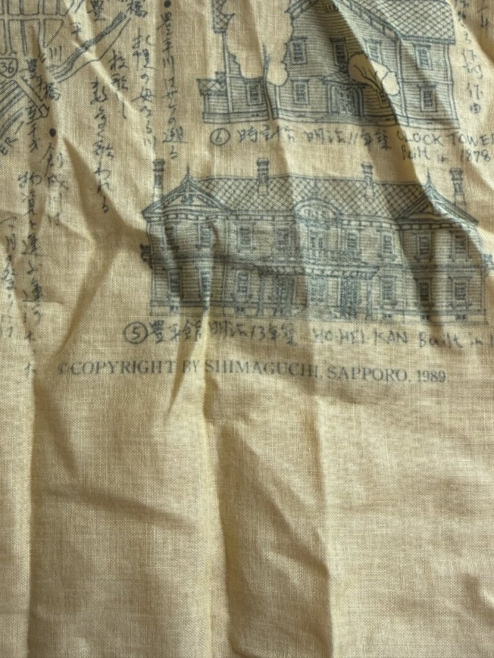 Vintage 1989 Shimaguchi Sapporo Twinkling Stars Story Scarf Architectural Design - Picture 3 of 5
